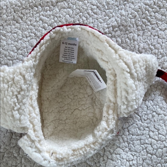 Cozy Red and Black Plaid Kids Hat - Picture 3 of 6